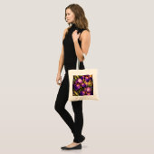 Pretty purple flowered tote bag! トートバッグ (正面(モデル))