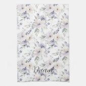 Pretty Purple Flowers   キッチンタオル (縦)