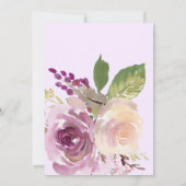 Pretty Purple Flowers | Birthday Party 招待状 (裏面)
