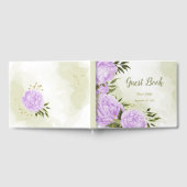 pretty purple flowers green leaves botanical ゲストブック (全面)