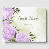 pretty purple flowers green leaves botanical ゲストブック (正面)