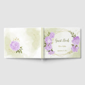 pretty purple flowers green leaves geometric ゲストブック (全面)