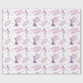 Pretty Purple Flowers Wedding Wrapping Paper ラッピングペーパー (フラット)