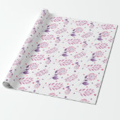 Pretty Purple Flowers Wedding Wrapping Paper ラッピングペーパー (アンロールド)