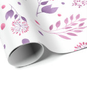 Pretty Purple Flowers Wedding Wrapping Paper ラッピングペーパー (ロールコーナー)