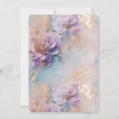 Pretty Purple Gold Floral Wedding 招待状 (裏面)