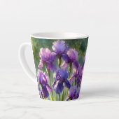 Pretty Purple Irises Floral Coffee / Latte Mug カフェラテマグ (左アングル)