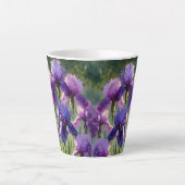 Pretty Purple Irises Floral Coffee / Latte Mug カフェラテマグ (正面)