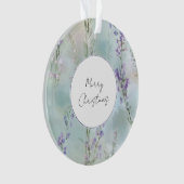 Pretty Purple Lavender Floral Christmas オーナメント (正面)
