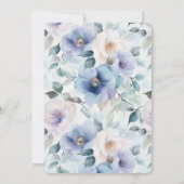 Pretty Purple Lavender White Flowers Bridal Shower 招待状 (裏面)