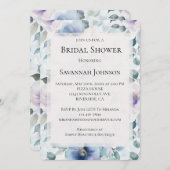 Pretty Purple Lavender White Flowers Bridal Shower 招待状 (正面/裏面)