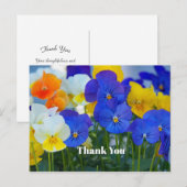 Pretty Purple Pansiesの花の写真 - ありがとうございます ポストカード (正面/裏面)