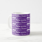 Pretty Purple Personalized Name Collage コーヒーマグカップ (正面左)