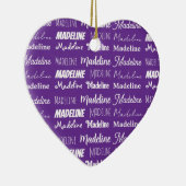 Pretty Purple Personalized Name Collage Christmas セラミックオーナメント (右)