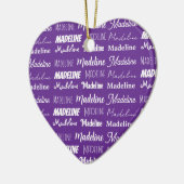 Pretty Purple Personalized Name Collage Christmas セラミックオーナメント (左)