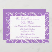 Pretty Purple Swirls 招待状 (正面/裏面)