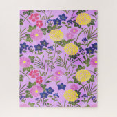 Pretty Purple Vintage Flower Pattern ジグソーパズル (縦)