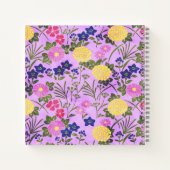 Pretty Purple Vintage Flower Pattern ノートブック (裏面)