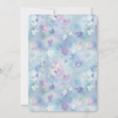 Pretty Purple White Flowers Birthday 招待状 (裏面)