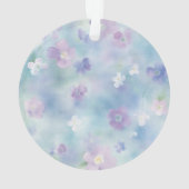 Pretty Purple White Lavender Floral Christmas オーナメント (裏面)