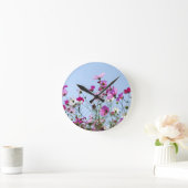 Pretty Purple Wild Flowers Meadow ラウンド壁時計 (ホーム)