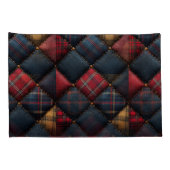  Pretty Quilt Red Navy Yellow Pattern 枕カバー (裏面-右)