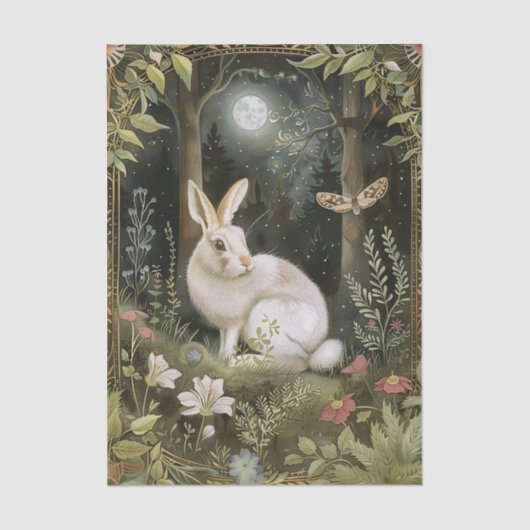 Pretty Rabbit in the Moonlight Illustration 薄葉紙 (正面)