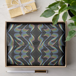 Pretty Rainbow Colored Ribbon Rows Pattern Art 薄葉紙