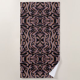 Pretty Rainbow Colored Ribbon Twists Pattern Art ビーチタオル