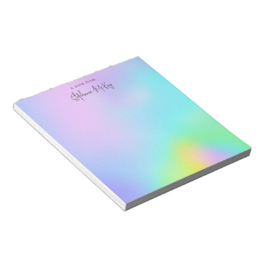 Pretty rainbow gradient personalized ノートパッド (アングル)