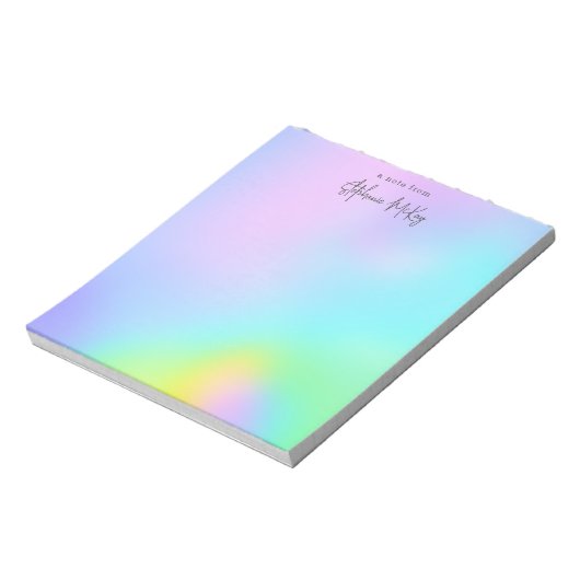 Pretty rainbow gradient personalized ノートパッド (回転)