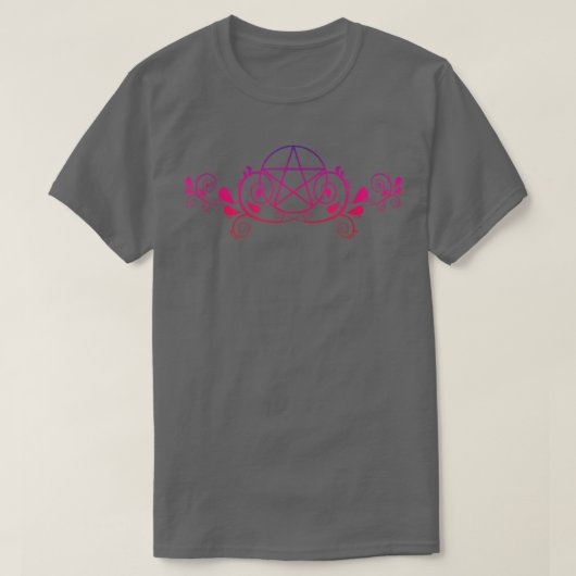 Pretty Rainbow Pentacle design Pagan Wiccan Cheeky Tシャツ (デザイン正面)