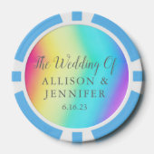 Pretty Rainbow Personalized Wedding ポーカーチップ (正面)