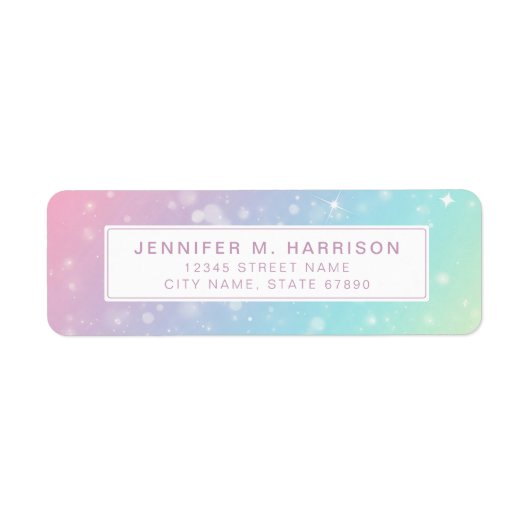 Pretty Rainbow Return Address Labels ラベル (正面)