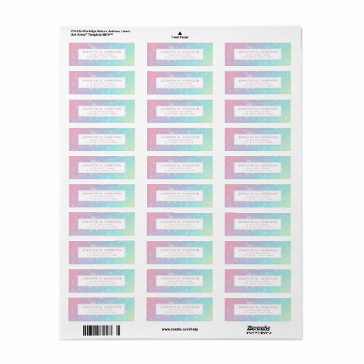 Pretty Rainbow Return Address Labels ラベル (フルシート)