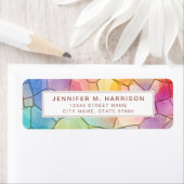 Pretty Rainbow Return Address Labels ラベル (インサイチュ)