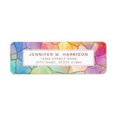 Pretty Rainbow Return Address Labels ラベル (正面)
