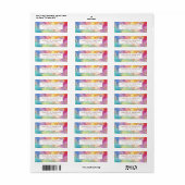Pretty Rainbow Return Address Labels ラベル (フルシート)
