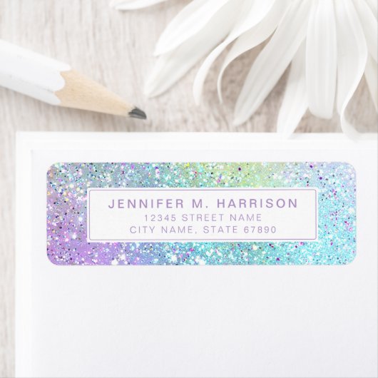 Pretty Rainbow Return Address Labels ラベル (インサイチュ)
