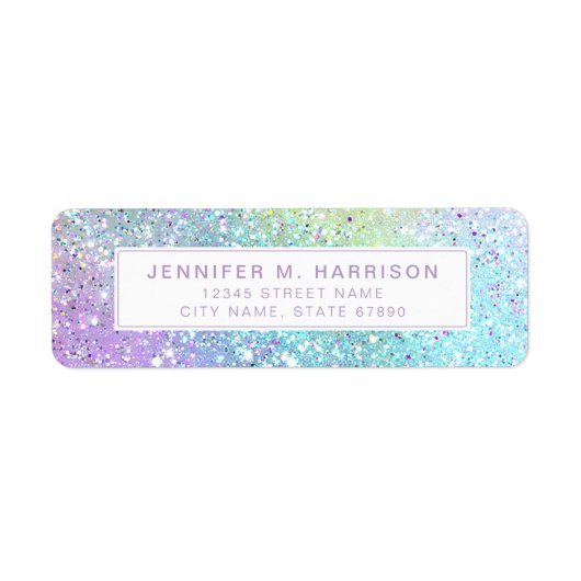 Pretty Rainbow Return Address Labels ラベル (正面)
