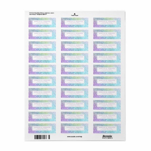 Pretty Rainbow Return Address Labels ラベル (フルシート)