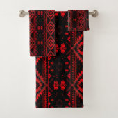 Pretty Red and Black Native American Pattern バスタオルセット (インサイチュ)