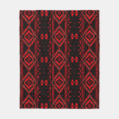 Pretty Red and Black Native American Pattern フリースブランケット (正面)