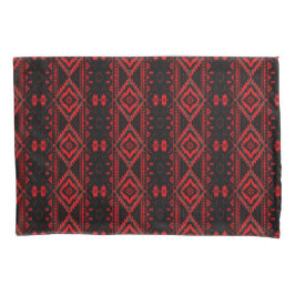 Pretty Red and Black Native American Pattern 枕カバー