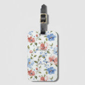 Pretty Red Blue Flowers ラゲッジタグ (正面縦)