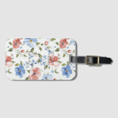 Pretty Red Blue Flowers ラゲッジタグ (正面横)