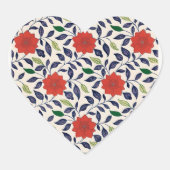 Pretty red floral pattern ハートシール (正面)