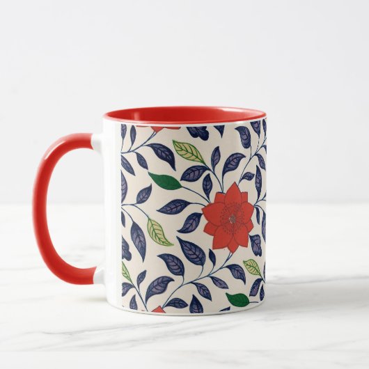 Pretty red floral pattern マグカップ (左)
