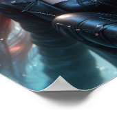 Pretty Red-Haired Elf Girl with Piercing Blue Eyes ポスター (角)