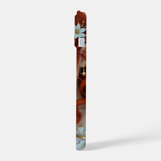 Pretty Red Haired Fairy with Dragon iPhone 15ケース (左側面)